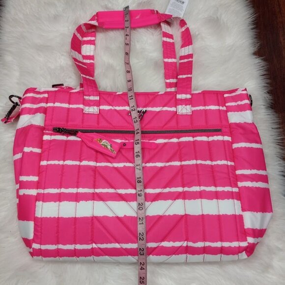 NWT Lug Paddle Tote Bag In Pink/White Stripe - Picture 11 of 14